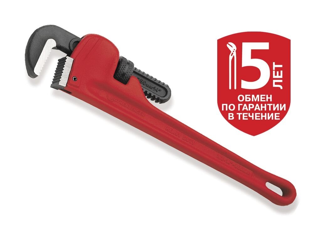 Прямой трубный ключ HEAVY DUTY D 1,1/2", L 10" (Хэви Дьюти) от компании На все случаи - фото 1