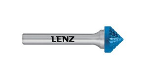 Борфрезы Lenz, форма K (Зенкер с вершиной 90°двойная насечка, покрытие Blue