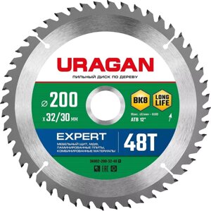 Диск пильный по дереву Expert, URAGAN, 200 х 32/30 мм, 48Т (36802-200-32-48_z01)