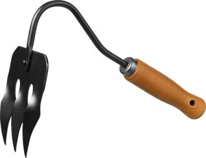 Грабли-рыхлитель PROLine с деревянной ручкой, Grinda, 265 мм, 3 зубца (421514)