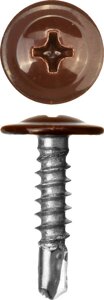 Саморезы по металлу с прессшайбой и сверлом ЗУБР 19 х 4.2 мм, RAL 8017, 450 шт., окрашен. (300211-42-019-8017)