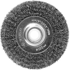 Щетка дисковая для точильно-шлифовального станка ЗУБР Ø 100 мм, серия "Профессионал"35185-100_z02)