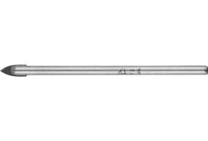 Сверло по стеклу и кафелю STAYER 4 мм, 2-х резцовый хвостовик цилиндрический (2986-04)