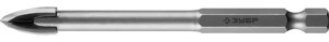 Сверло по стеклу и кафелю ЗУБР 10 мм, 4-х резцовый, длина 90 мм, шестигранный хвостовик (29845-10_z01)