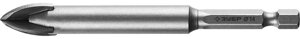 Сверло по стеклу и кафелю ЗУБР 14 мм, 4-х резцовый, длина 100 мм, шестигранный хвостовик (29845-14_z01)