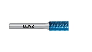 Твердосплавная борфреза Lenz, форма А (цилиндр с гладким концом), покрытие Blue 10, 20, 65