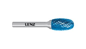 Твердосплавная борфреза Lenz, форма E (овал), покрытие Blue