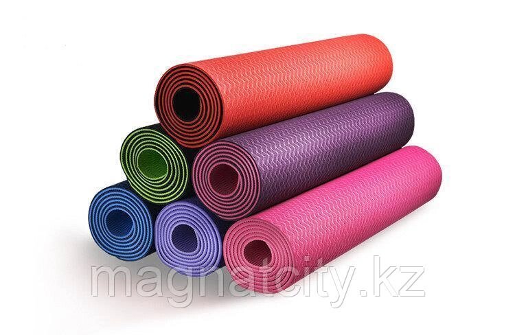 Коврики для йоги (61х183х0.6 см) TPE, с чехлом от компании Atlanta Интернет-Магазин - фото 1