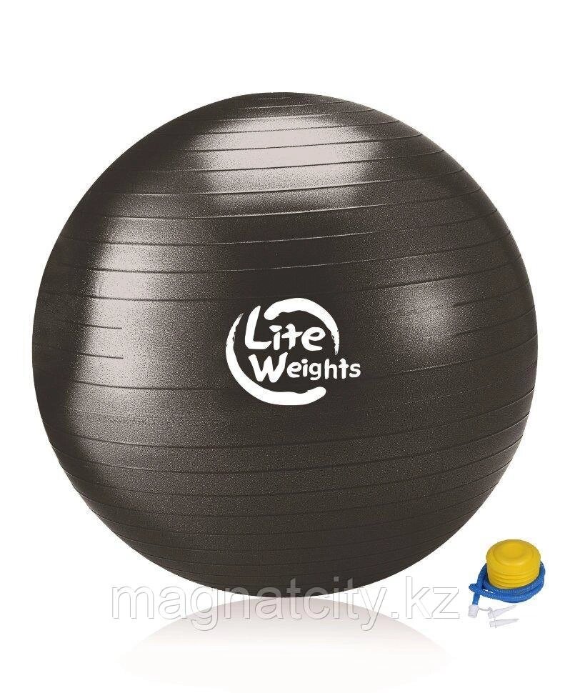 Мяч гимнастический 1869LW (100см, антивзрыв, ножной насос, черный) от компании Atlanta Интернет-Магазин - фото 1