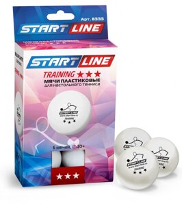 Шарики для настольного тенниса Training 3 (6 мячей в упаковке, белые)