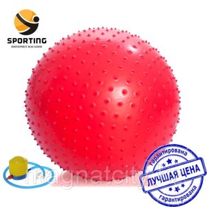 Фитбол, мяч для фитнеса массажный с насосом (d85см)