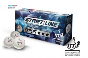 Шарики для настольного тенниса EXPERT 3* ITTF (10 мячей в упаковке, белые) в Алматы от компании Atlanta Интернет-Магазин