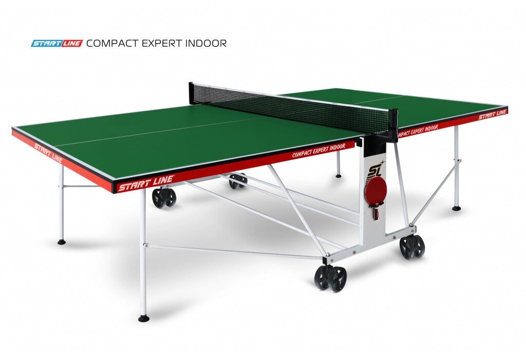 Теннисный стол Compact Expert Indoor с сеткой ЗЕЛЁНЫЙ (GREEN) от компании Atlanta Интернет-Магазин - фото 1