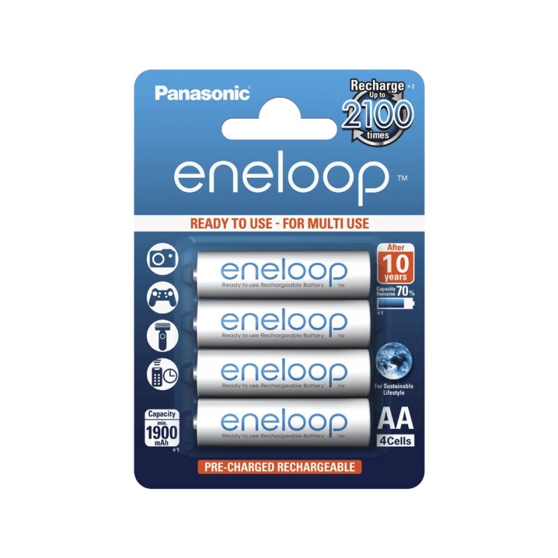 Аккумулятор Panasonic eneloop BK-3MCCE/4BE 1900mAh AA R6 BL4 от компании «Алтын-Килит» - фото 1