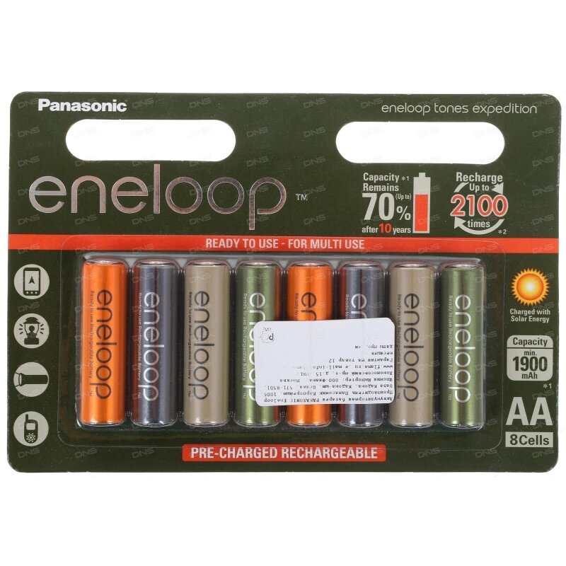 Аккумулятор Panasonic eneloop BK-3MCCE/8ЕE 1900mAh AA R6 BL8 от компании «Алтын-Килит» - фото 1