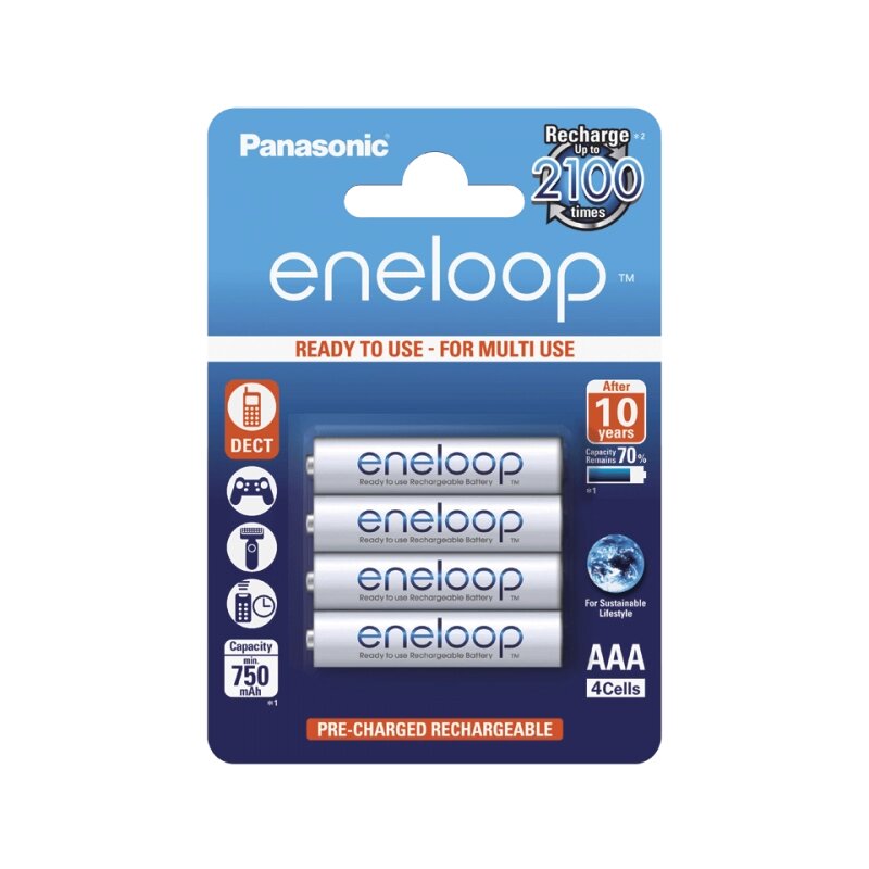 Аккумулятор Panasonic eneloop BK-4MCCE/4BE 750mAh AAA R03 BL4 от компании «Алтын-Килит» - фото 1