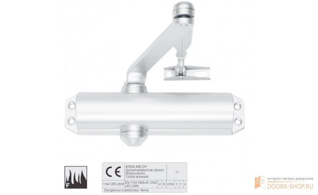 DC120-9016: Доводчик ABLOY DC 120 EN2/3/4, с рычажной тягой, BC, цвет - белый. от компании «Алтын-Килит» - фото 1