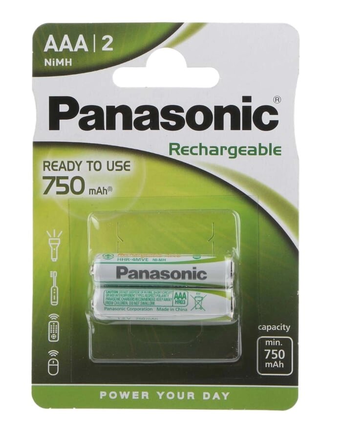 HHR-4MVE/2BD Аккумулятор PANASONIC 750 mAh R03 AAA BL2 от компании «Алтын-Килит» - фото 1