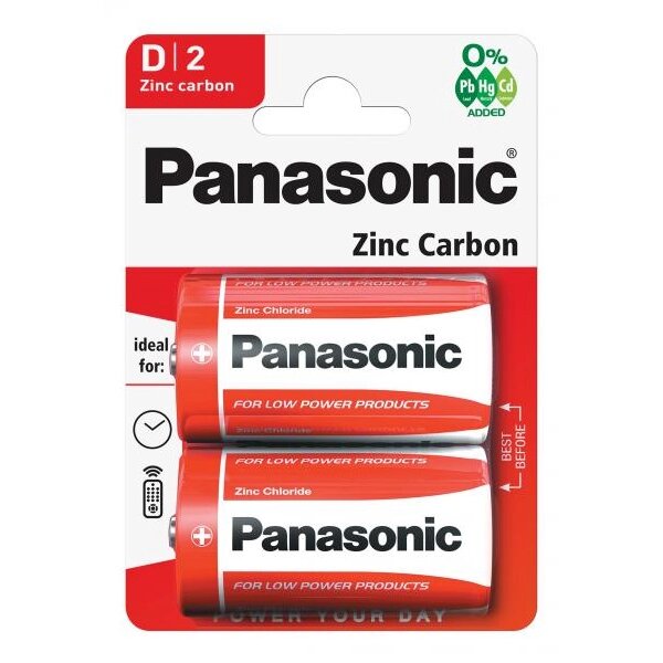 Panasonic R20 Zinc Carbon Blister*2 от компании «Алтын-Килит» - фото 1