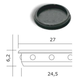 ДФ Заглушка отверстия Ф 25 черная (100,10!!!)