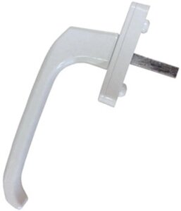Ручка для пластиковых окон ИРИС (HERMO) штифт 35 мм белая RAL-9016 (100,5)