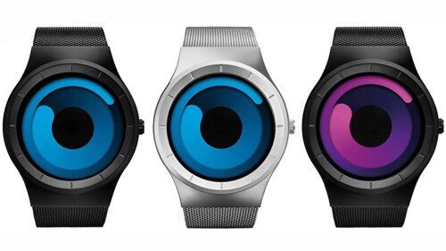 Часы наручные спортивные SINOBI футуристического дизайна (Черный ремешок/Фиолетовый циферблат)