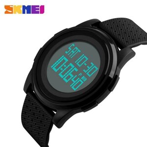 Часы наручные ультратонкие электронные SKMEI 1206 Slim с инверсионным дисплеем (Черная)
