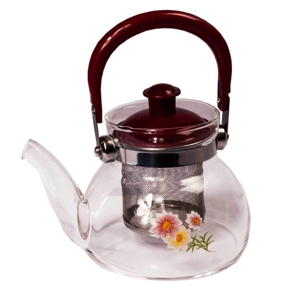 Чайник заварочный стеклянный с фильтром Tea and coffee Pot (1100 мл) от компании SHOPPE • Лучшее – себе. - фото 1