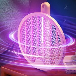 Электромухобойка-ловушка складная 2-в-1 GECKO с ультрафиолетом «Ракетка-трансформер» Foldable Swatter