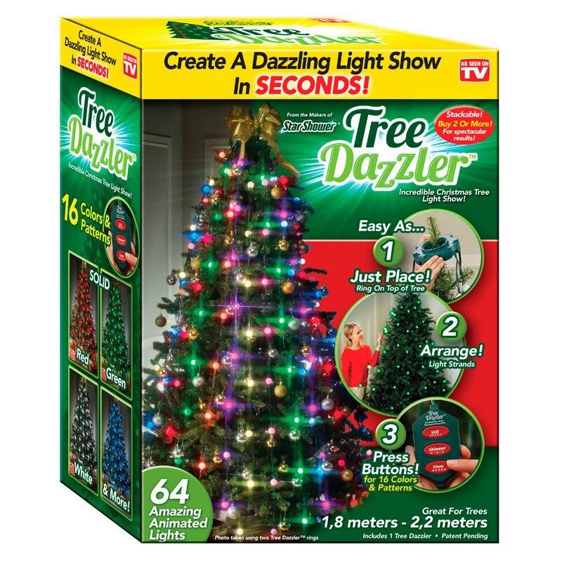 Гирлянда ёлочная конусная из светодиодов Tree Dazzler (64 светодиода) от компании SHOPPE • Лучшее – себе. - фото 1