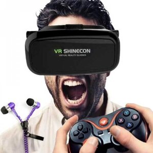 Комплект для игр в виртуальной реальности VR SHINECON 360°bluetooth-геймпад + наушники-молния