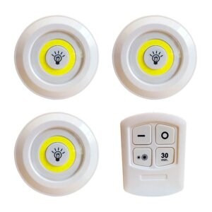 Комплект LED светильников с пультом д/у и таймером LED light with Remote Control Set (3 светильника)
