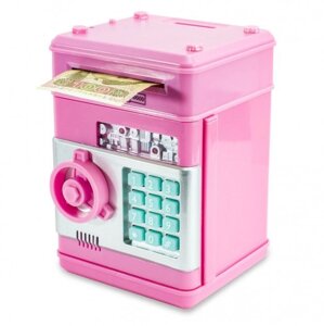 Копилка-сейф электронная с кодовым замком и купюроприемником Money Bank (Розовый)