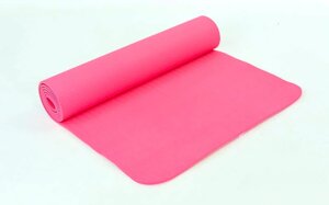 Коврик для занятий йогой и фитнесом в чехле YOGA MAT [6 мм; 1 кг]Розовый)