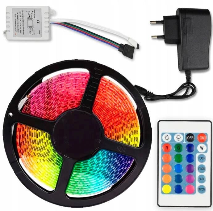 Лента светодиодная  RGB с пультом и блоком питания LED STRIP от компании SHOPPE • Лучшее – себе. - фото 1