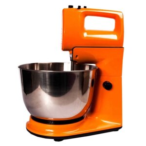Миксер кухонный с чашей DSP KM3015 [4 литра, 4 насадки, 5 скоростей, турборежим]Оранжевый)