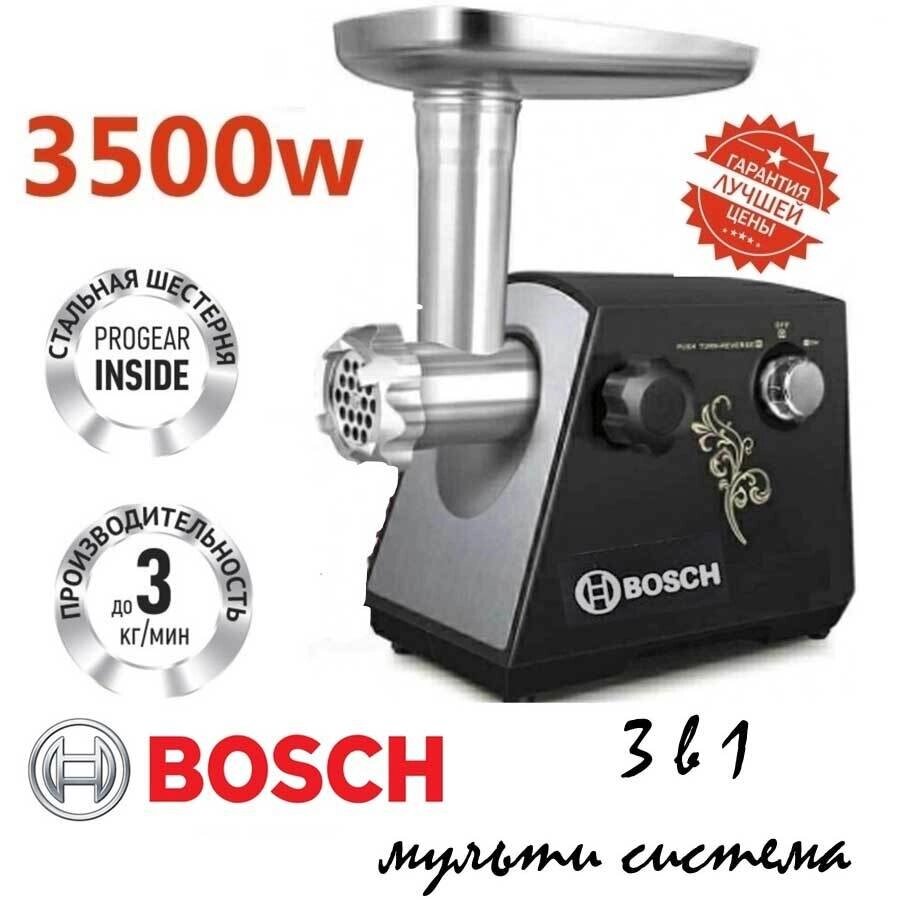 Мясорубка-мультисистема 3-в-1 BOSCH CH-1291 3500W с насадками для кеббе и колбас (Черный) от компании SHOPPE • Лучшее – себе. - фото 1