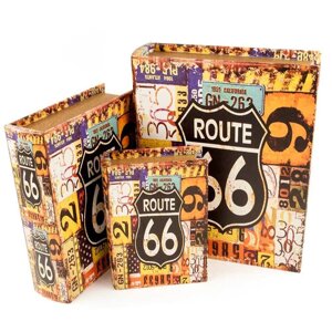 Набор деревянных шкатулок-книг «Фолиант»комплект из 3 шт. Route 66)