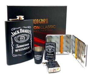 Набор подарочный для виски с фляжкой и стопками «Whiskey Brands»Jack Daniel's Smoke)