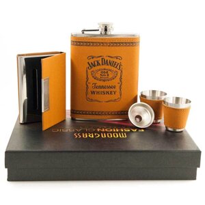 Набор подарочный для виски с фляжкой и стопками «Whiskey Brands»Johnnie Walker Steel)
