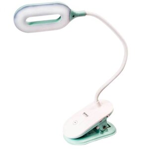 Настольная LED-лампа на гибкой ножке с прищепкой и аккумулятором RECHARGEABLE DESK LAMP (KM-6717 с плафоном)