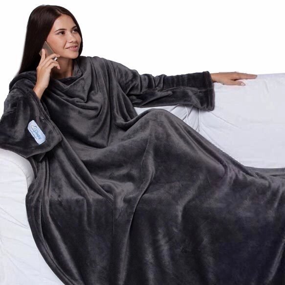 Одеяло/плед/халат с рукавами Снагги Бланкет {Snuggie Blanket} (Синий) от компании SHOPPE • Лучшее – себе. - фото 1