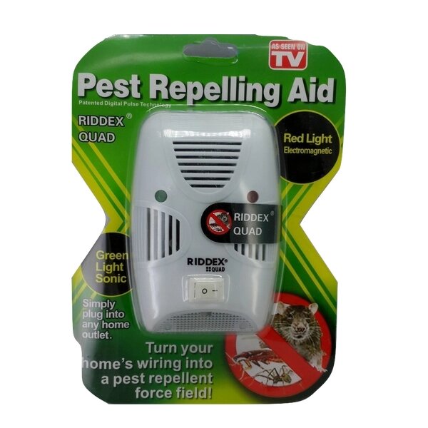 Отпугиватель грызунов и насекомых Riddex Quad Pest Repelling Aid 2 в 1 от компании SHOPPE • Лучшее – себе. - фото 1