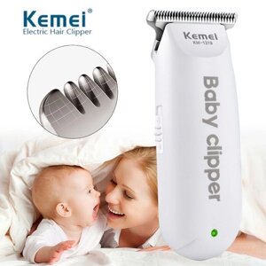 Машинка для стрижки младенцев и детей портативная беспроводная Kemei Baby Clipper с 3 насадками