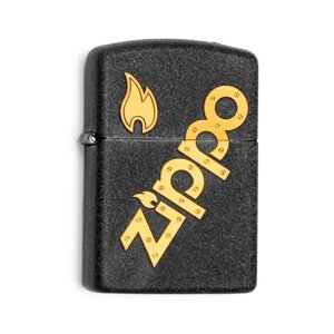 Зажигалка бензиновая ZIPPO (Большой логотип на черном)