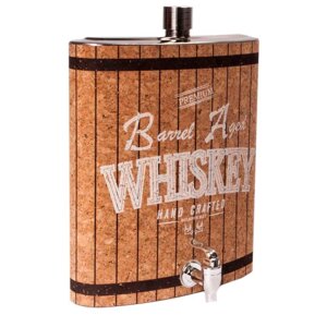 Фляжка-диспенсер подарочная GT GUONAI Stainless Steel Hip Flask 128 oz A [3,8 л] (WHISKEY (темно-коричневая))