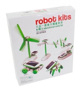 Конструктор роботов на солнечной батарее 6 в 1 ECO ROBOT KIT