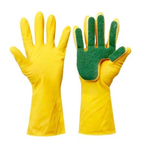 Перчатки с губкой для мытья посуды FEI E GLOVE