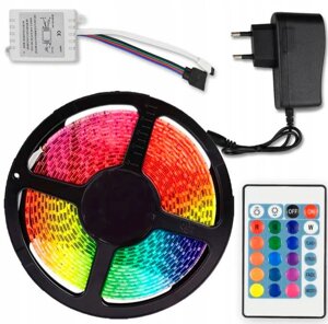 Лента светодиодная RGB с пультом и блоком питания LED STRIP