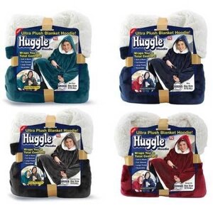 Плед-толстовка с капюшоном Huggle Hoodie Ultra Plush (Серый)